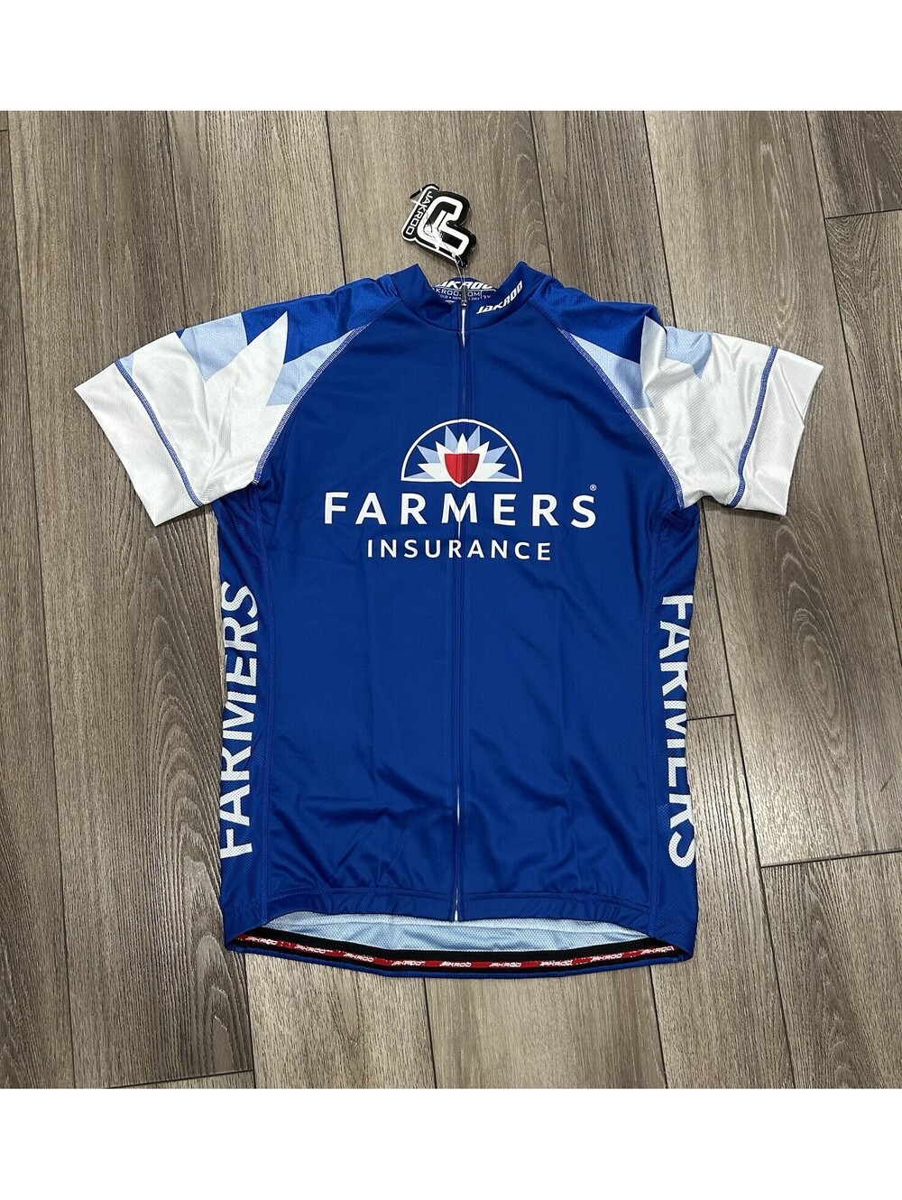 Womens Jackaroo Cycling Jersey Blue Full Zip Short Sleeve Size XxxL Farmers Logo